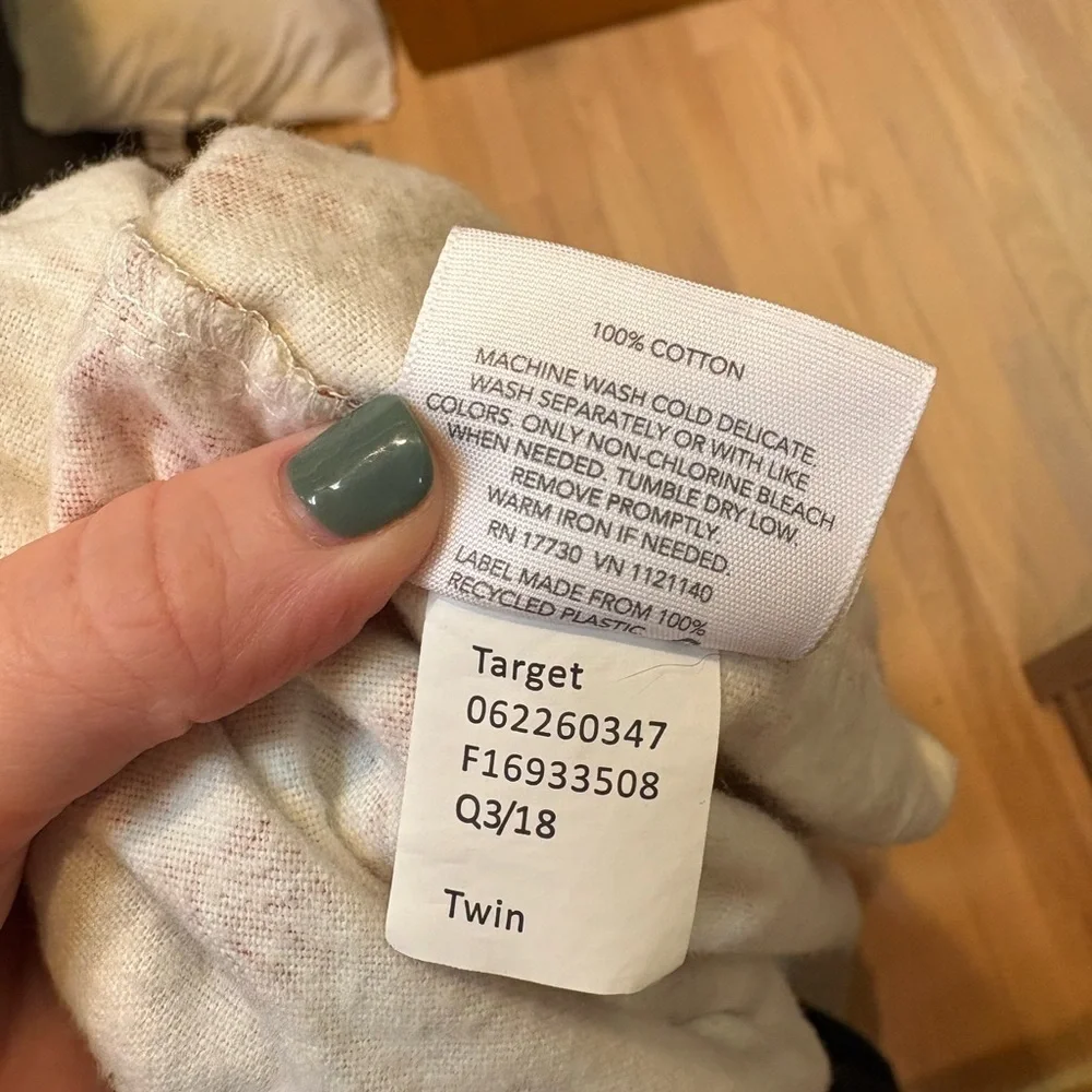 Target Threshold Flannel Fitted Sheet & Top Sheet Size Twin 100% Cotton Made